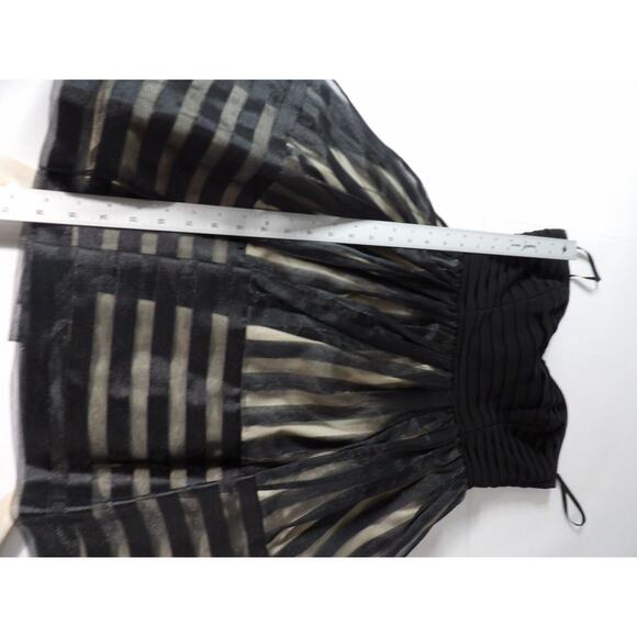 Betsey Johnson Evening Dress 6 Strapless Black Tulle Beige Sweetheart Tie Belt - Picture 7 of 12